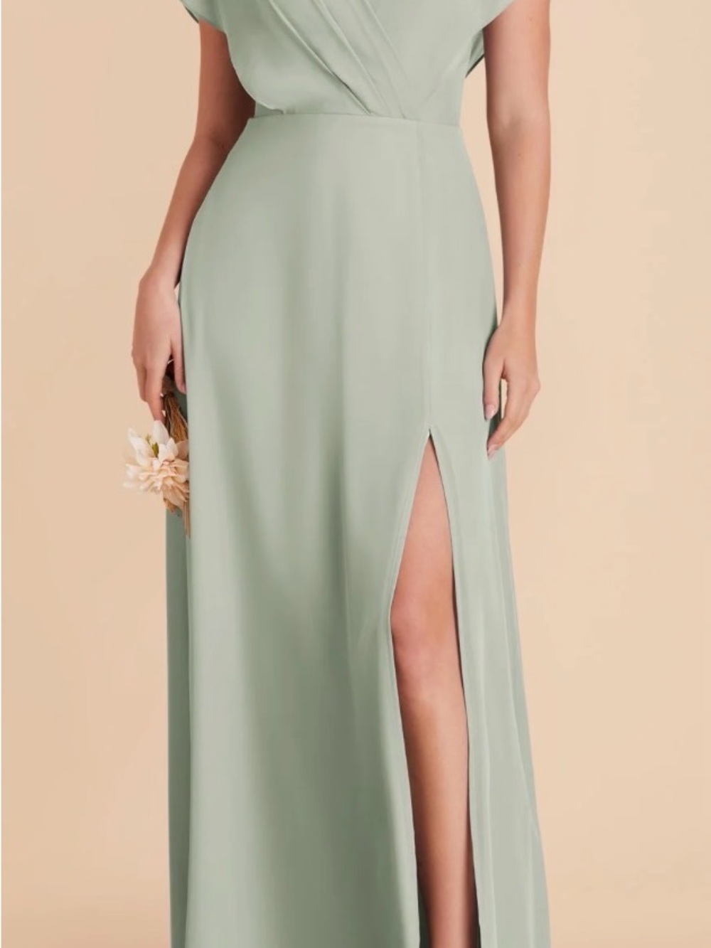 Birdy Grey Sage Green Bridesmaid Dress with Side Thigh Slit